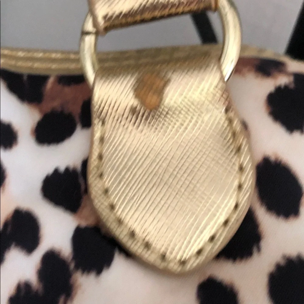Y2k Victoria's Secret Leopard Print Satchel with Gold Accents
